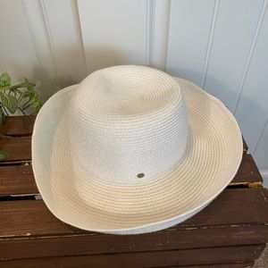 Betmar Packables Gossamer Wide Brim Sun Floppy Hat Womens White